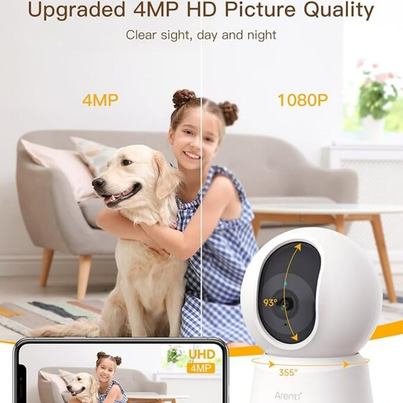 ARENTI Camera Indoor Pet/Baby Monitor/Home Security AI Motion Detection Tracking - Picture 5 of 9